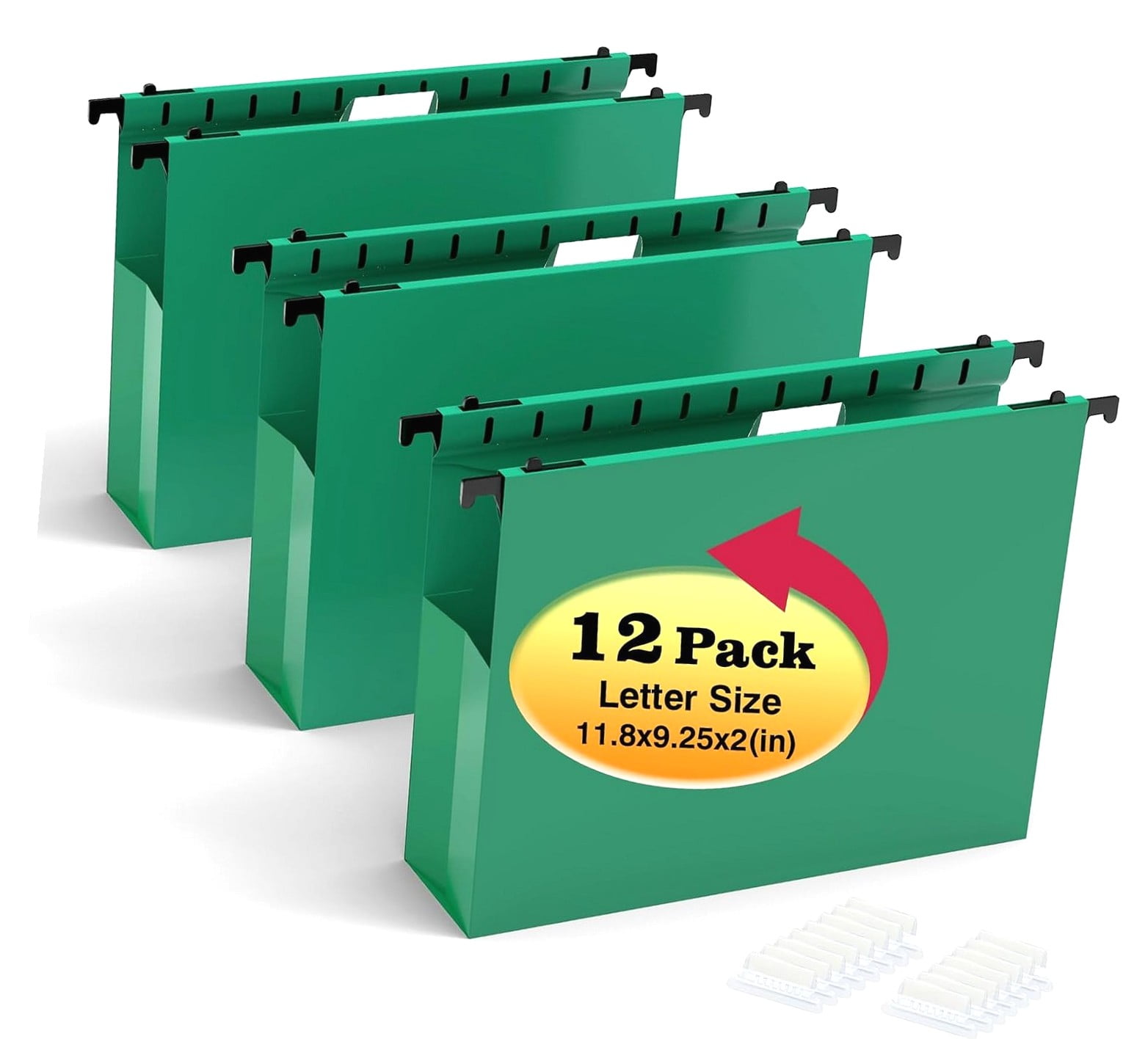ANYWAY.GO Extra Plastic Hanging File Folders,12 Pack Reinforced Hang ...