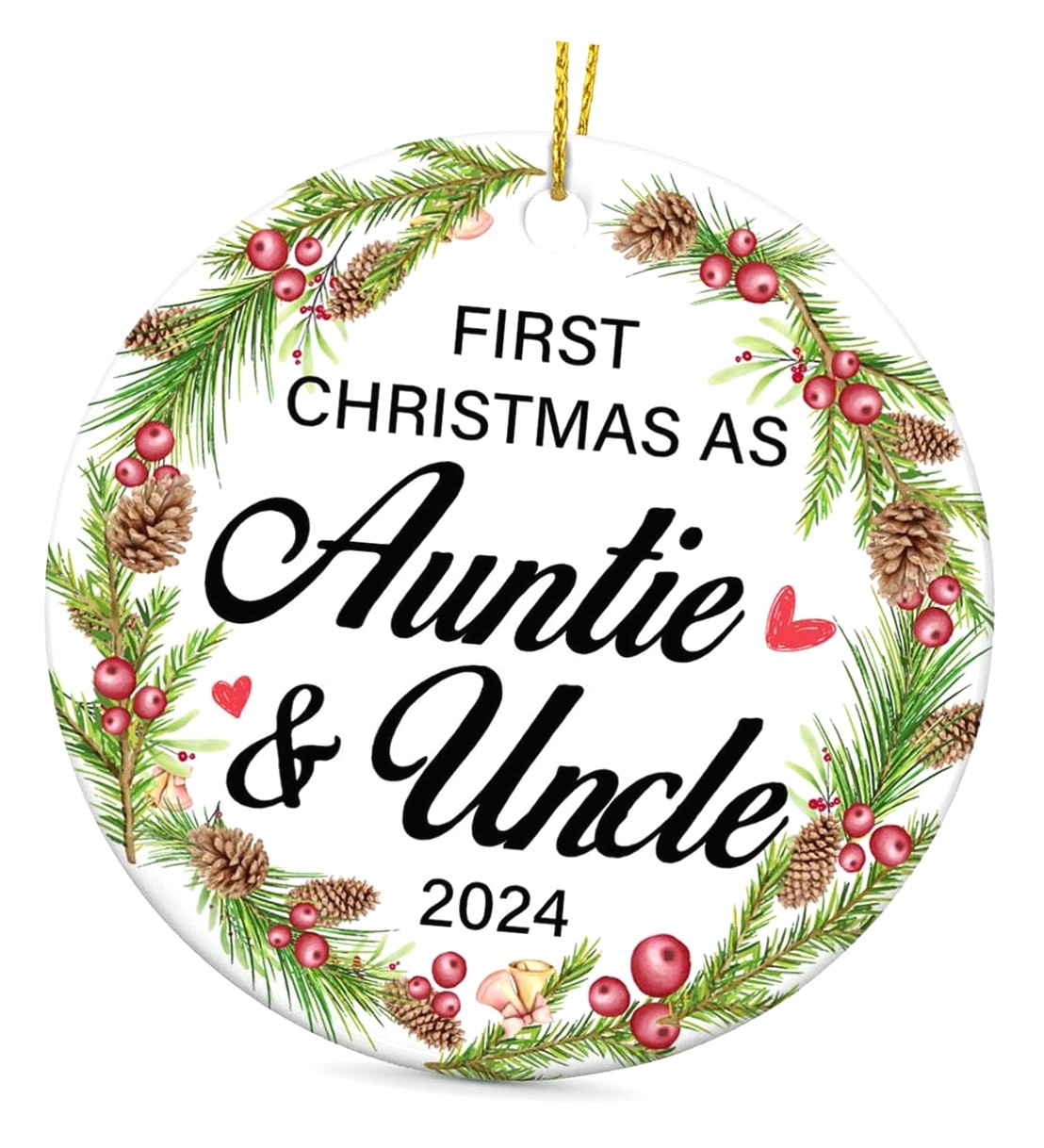ANYWAY.GO First Christmas As Auntie Uncle Ornaments, Aunt and Uncle ...