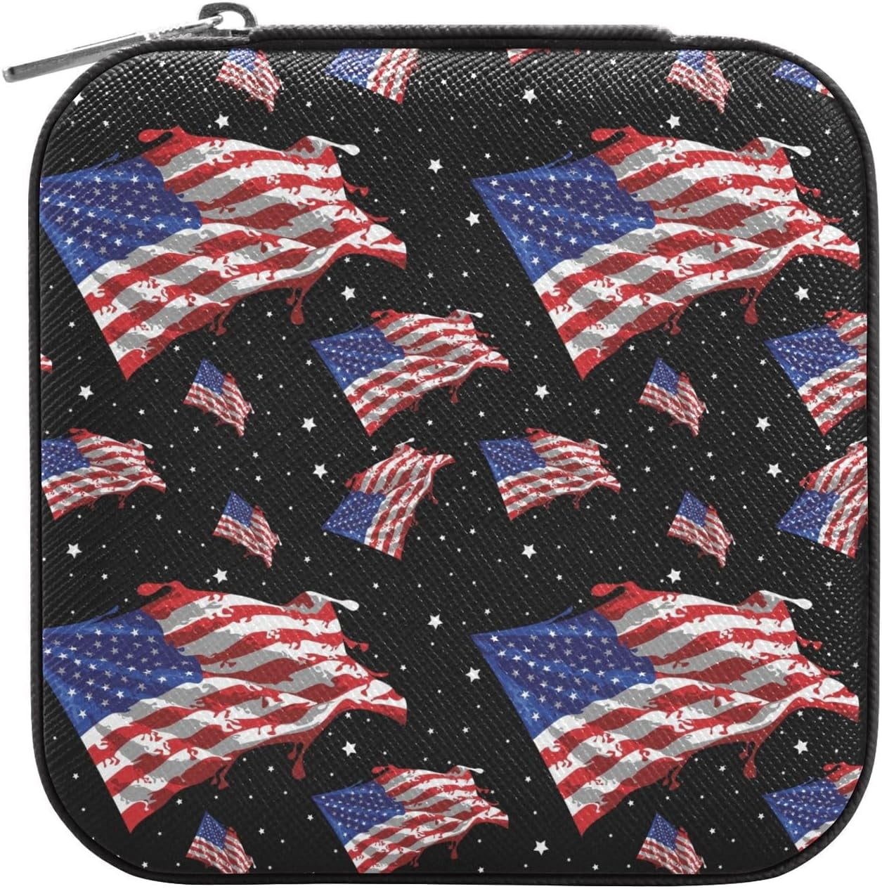 ANYWAY.GO Flag Jewelry Box Portable PU Leather Jewelry Mini Case with