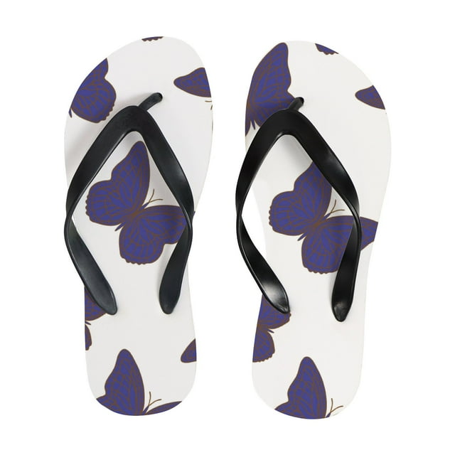 ANYWAY.GO Flip Flops Sandals for Women/Men, Soft Light Anti-Slip for Comfortable Walk, Suitable for House, Beach, Travel,Beautiful Butterflies, Small