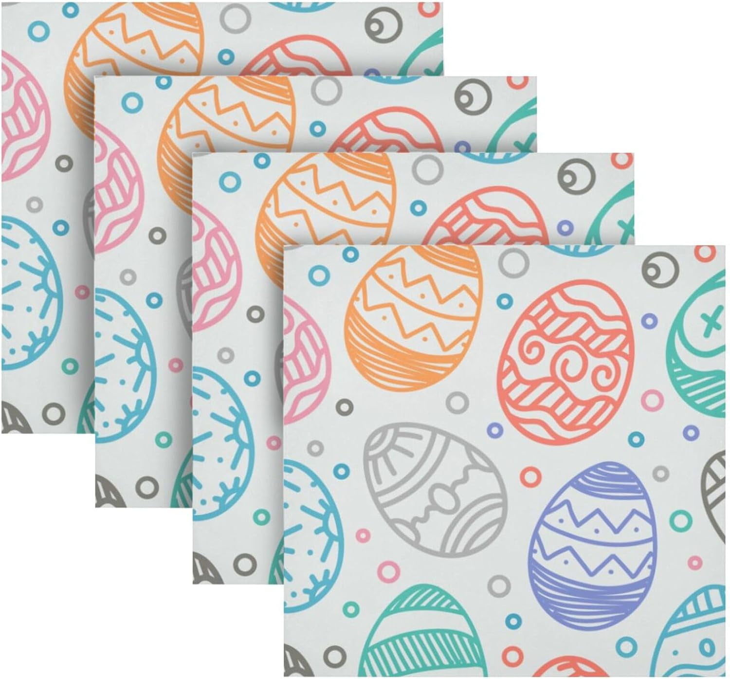 ANYWAY.GO Happy Easter Pattern Napkins Set of 4 Cloth Napkins 20x20