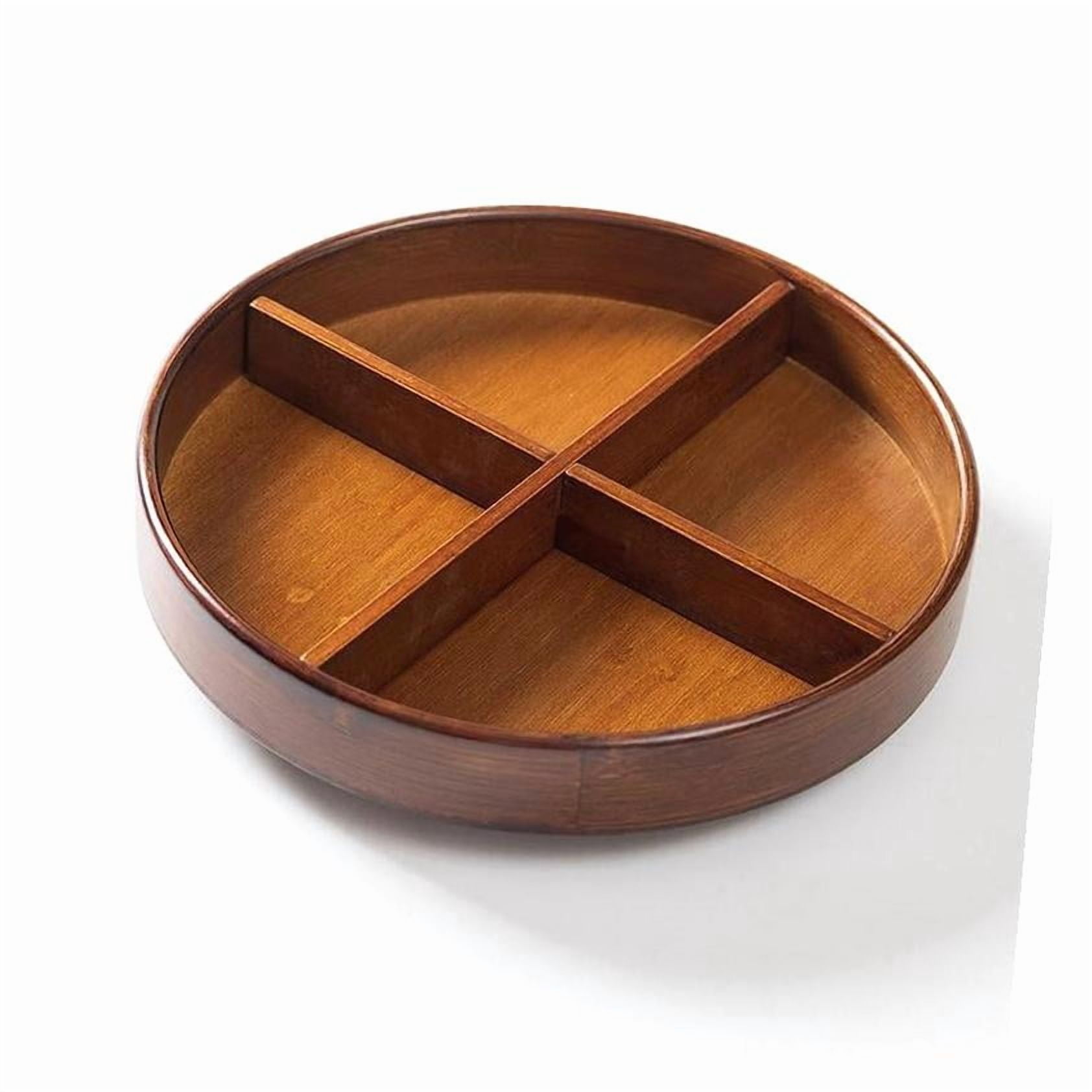 ANYWAY.GO Lazy Susan Organizer, 12'' Turntable Tray with Removable Dividers, Rotating Spice Rack, Large Lazy Susan Turntable Organizer for Cabinet, Kitchen, Bathroom, Table