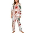 ANYWAY.GO Long Sleeve Pajama Set for Women Christmas Decorative Pattern