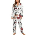 ANYWAY.GO Long Sleeve Pajama Set for Women Penguins Hand Drawn Doodle ...