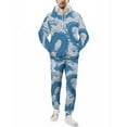 ANYWAY.GO Men's 2 Piece Outfits Hoodie Sweatshirt Blue Dragon Blue Mean
