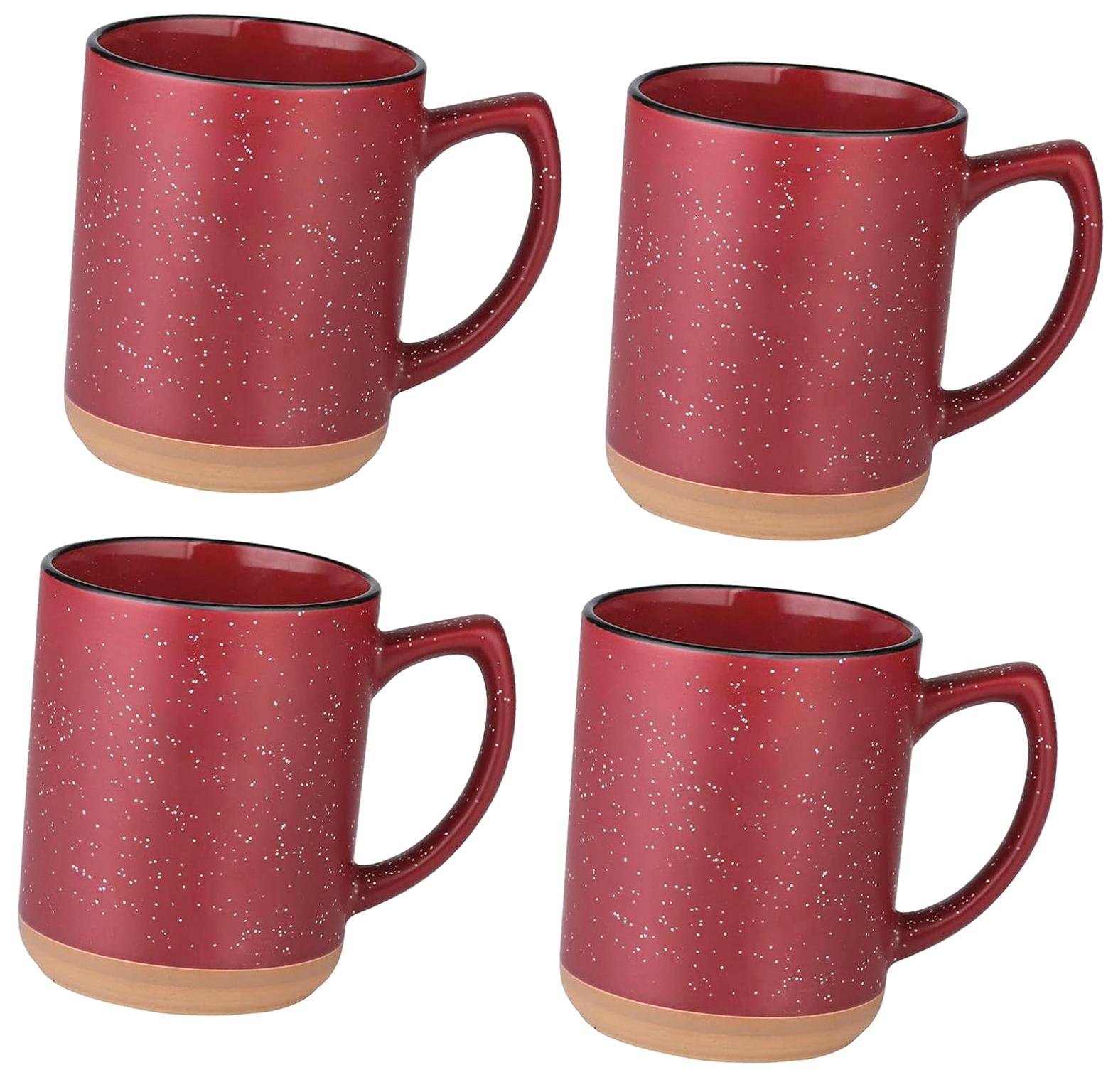 Small Mugs Less ANYWAY.GO Mugs Set of 4,12 Oz Ceramic Coffee Cups with Speckled ,Small ...