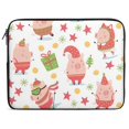ANYWAY.GO Neoprene Notebook Computer Pocket CaseFunny Pigs Pattern