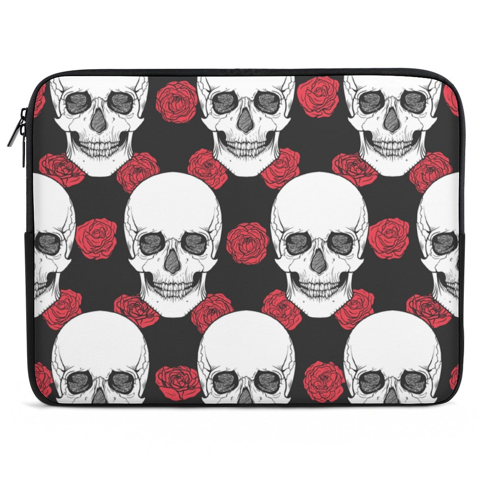 ANYWAY.GO Neoprene Notebook Computer Pocket CaseHuman Skull Tribal