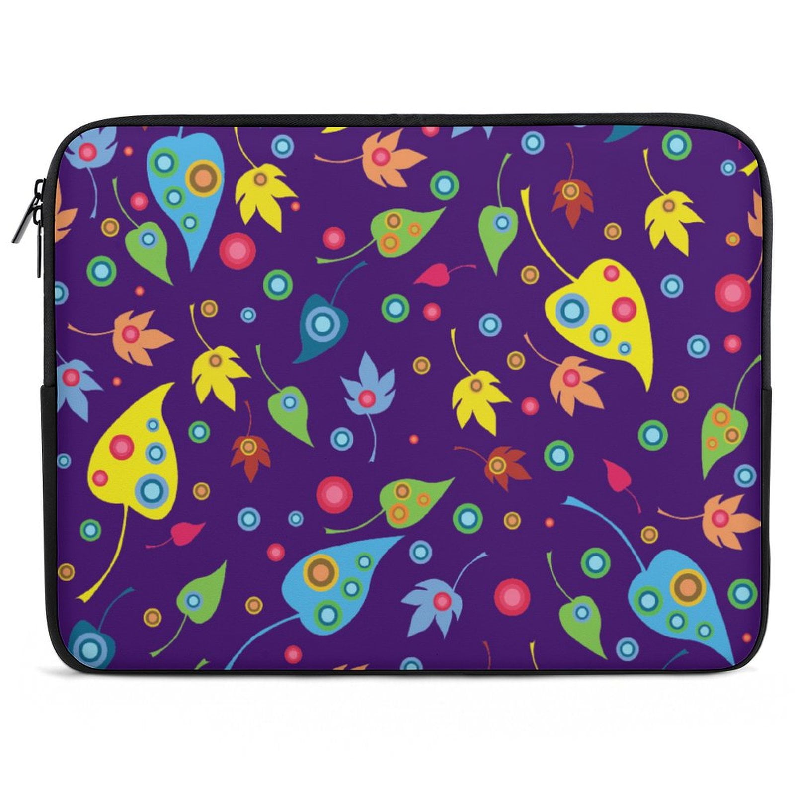 ANYWAY.GO Neoprene Notebook Computer Pocket CasePattern Colorful Leaves