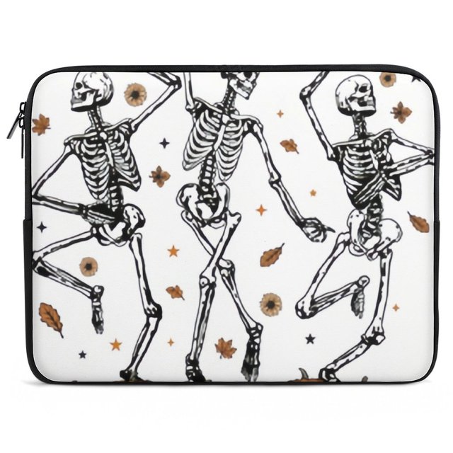ANYWAY.GO Neoprene Notebook Computer Pocket CaseThanksgiving Skeleton