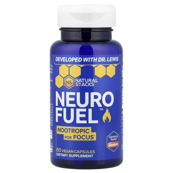 NATURAL STACKS NeuroFuel Nootropic with Zembrin - Doctor Developed Memory & Focus Supplement - Kanna Extract Sceletium Tortuosum - Nootropic Brain Supplement for Focus - 60 Zembrin Capsules