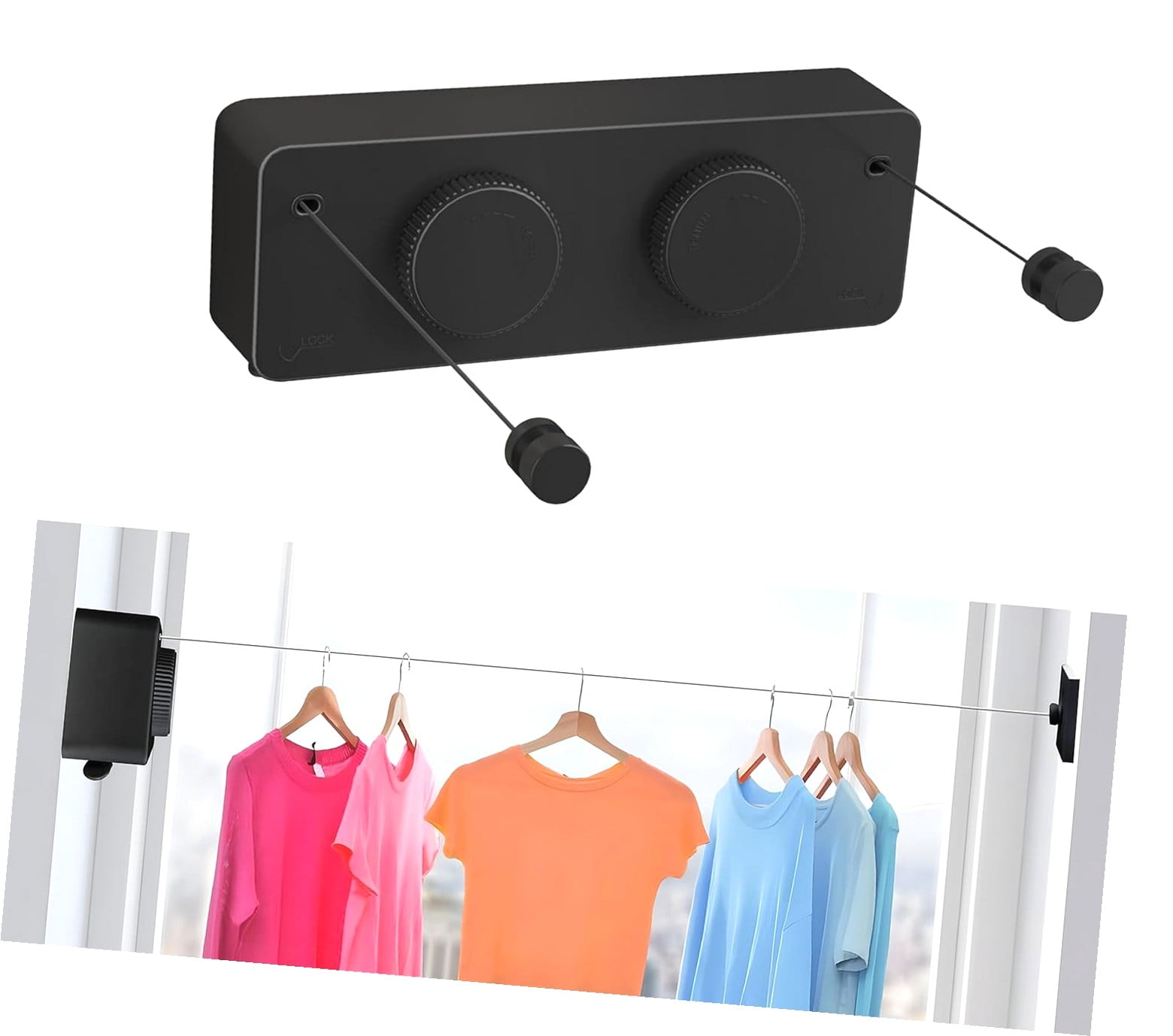 ANYWAY.GO Retractable Clothesline Indoor Clothes Line Clothes Drying ...