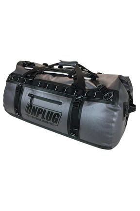 UNPLUG Waterproof Dry Duffel Bag 110L, Heavy Duty 1680D Large Travel Bag for Camping, Boating, Motorcycling and Hunting, Storm Grey