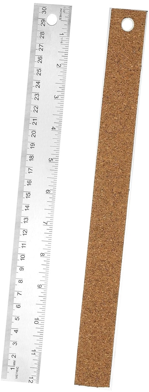 Back Ruler ANYWAY.GO Steel Ruler Cork Backed, 12 Inch Ruler Cork Backing with Inch ...