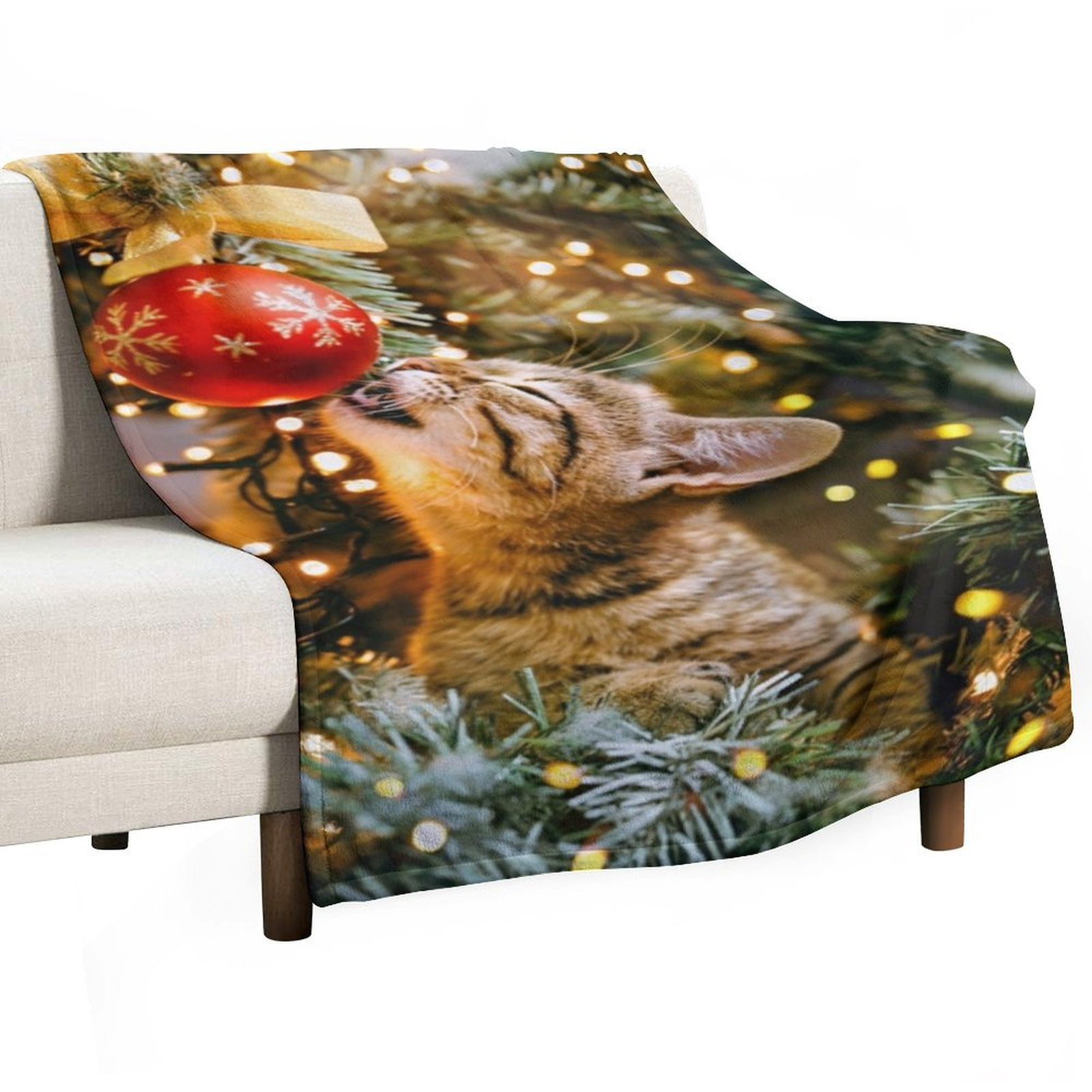 ANYWAY.GO Super Soft Flannel Cozy Blankets for Adults，Cat Looks