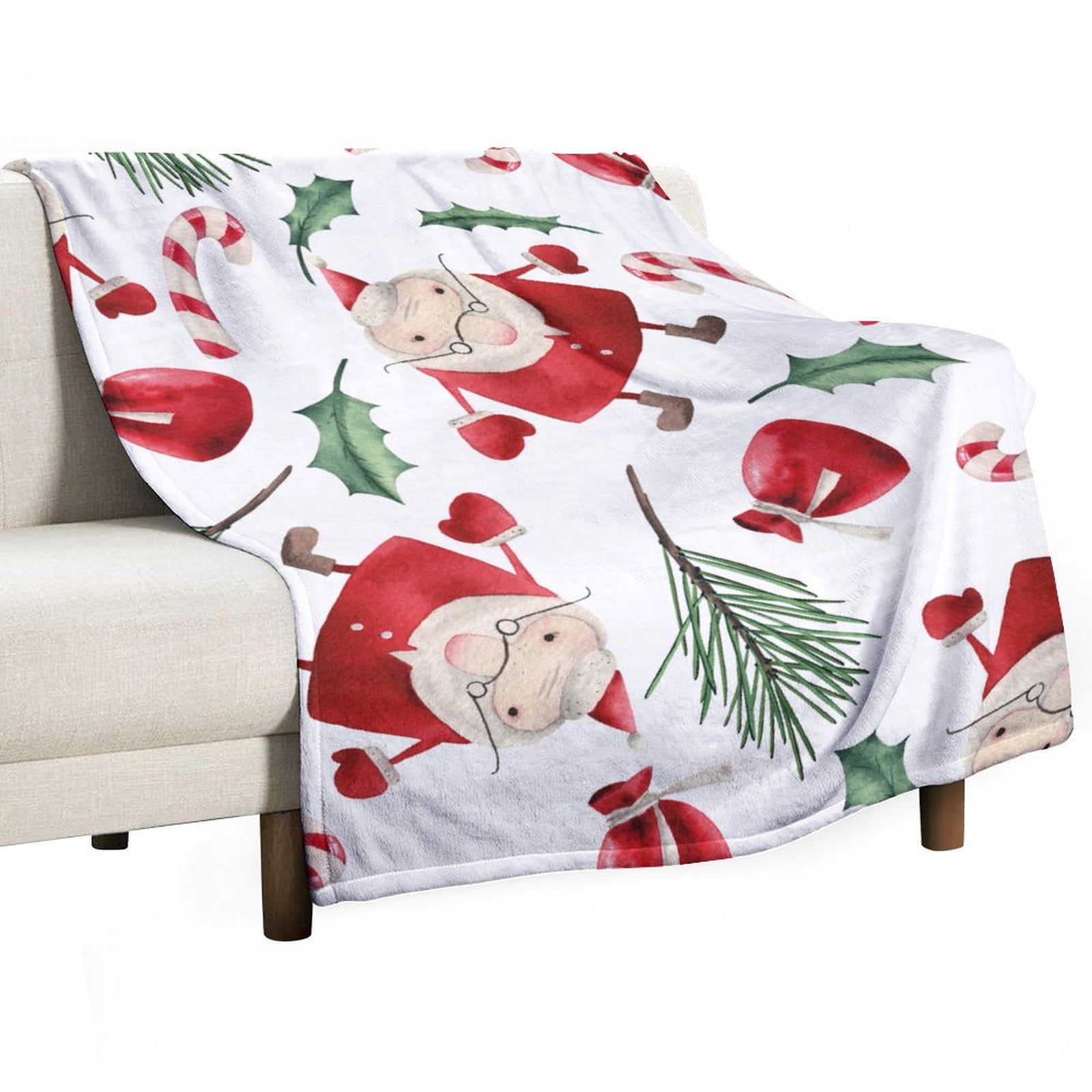 ANYWAY.GO Super Soft Flannel Cozy Blankets for Adults，Christmas Pattern