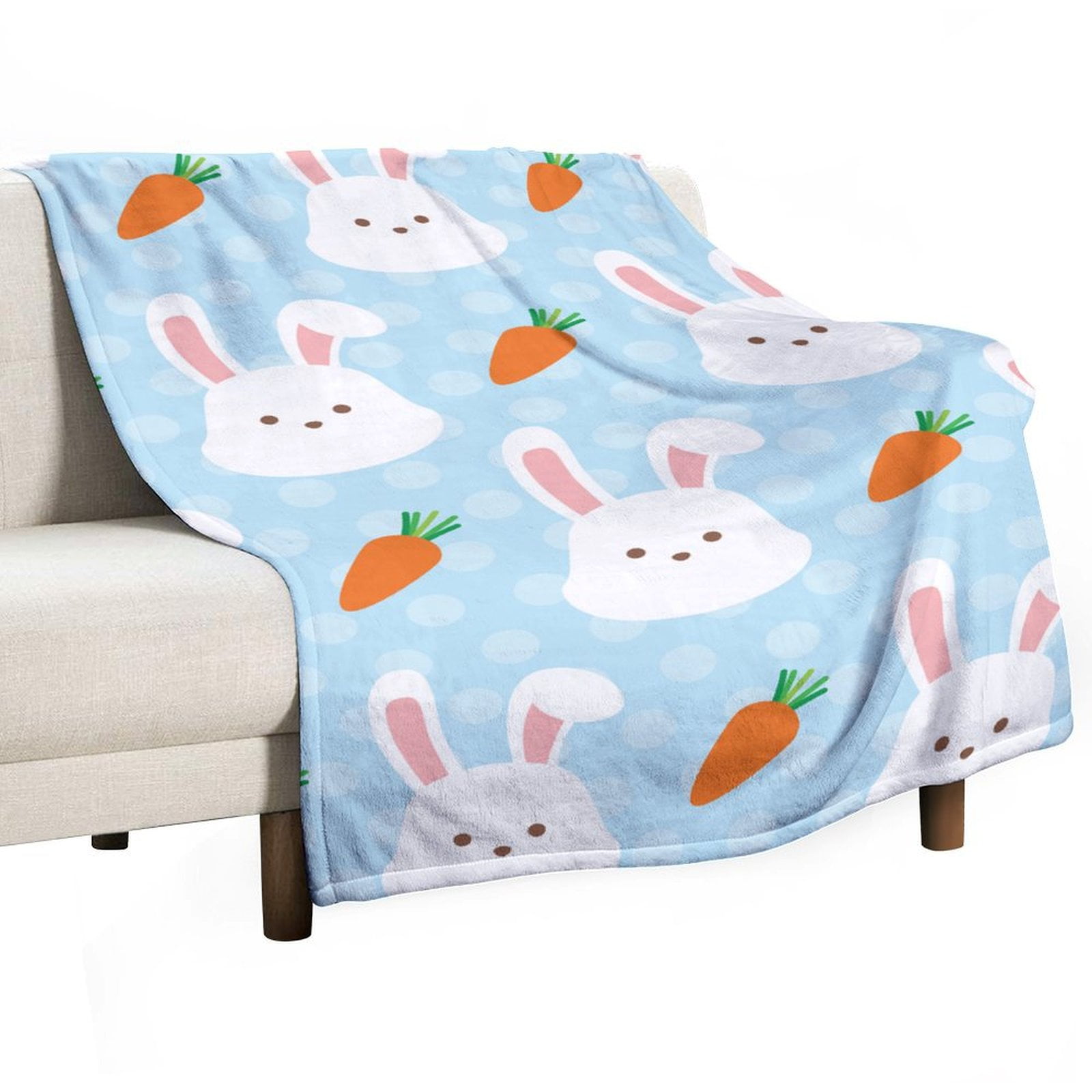 ANYWAY.GO Super Soft Flannel Cozy Blankets for Adults，Easter Pattern