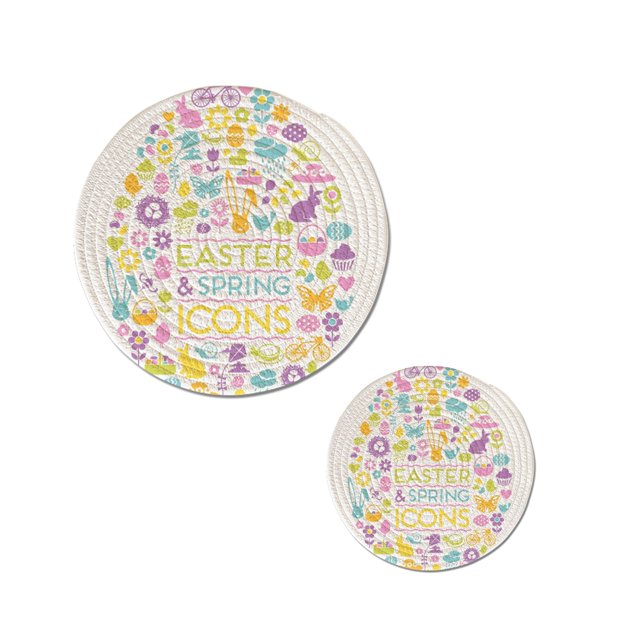 ANYWAY.GO Trivet Round Hot Pads Set of 2, Pot Holder Heat Resistant