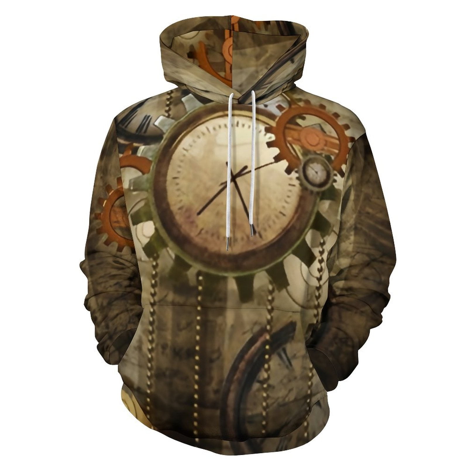 Pattern Print Steampunk Women Men Pullover Hoodie