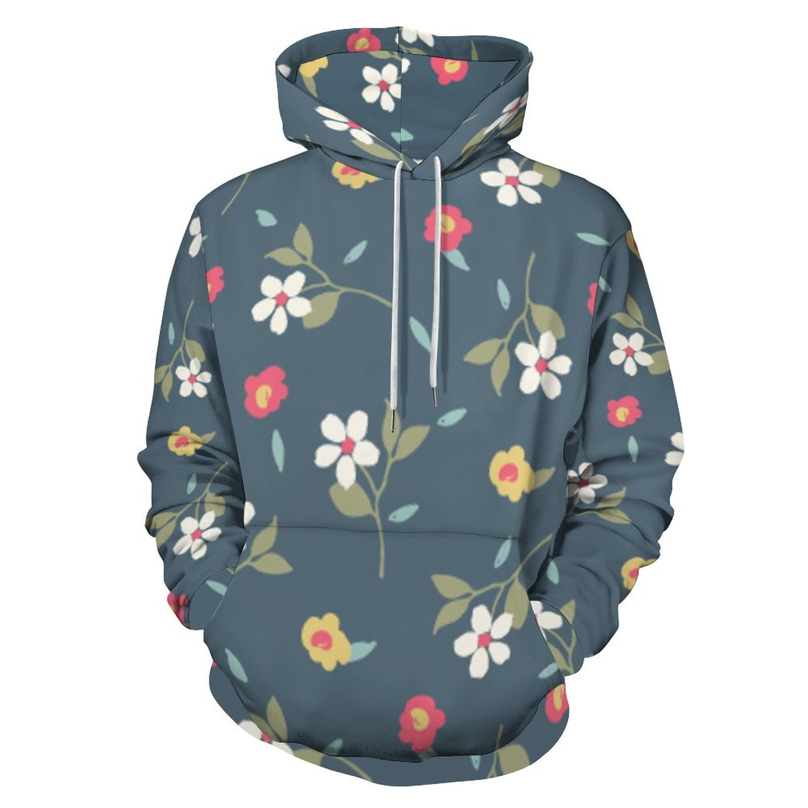 ANYWAY.GO Unisex Large size autumn/winter pullover Tiny Floral Pattern ...