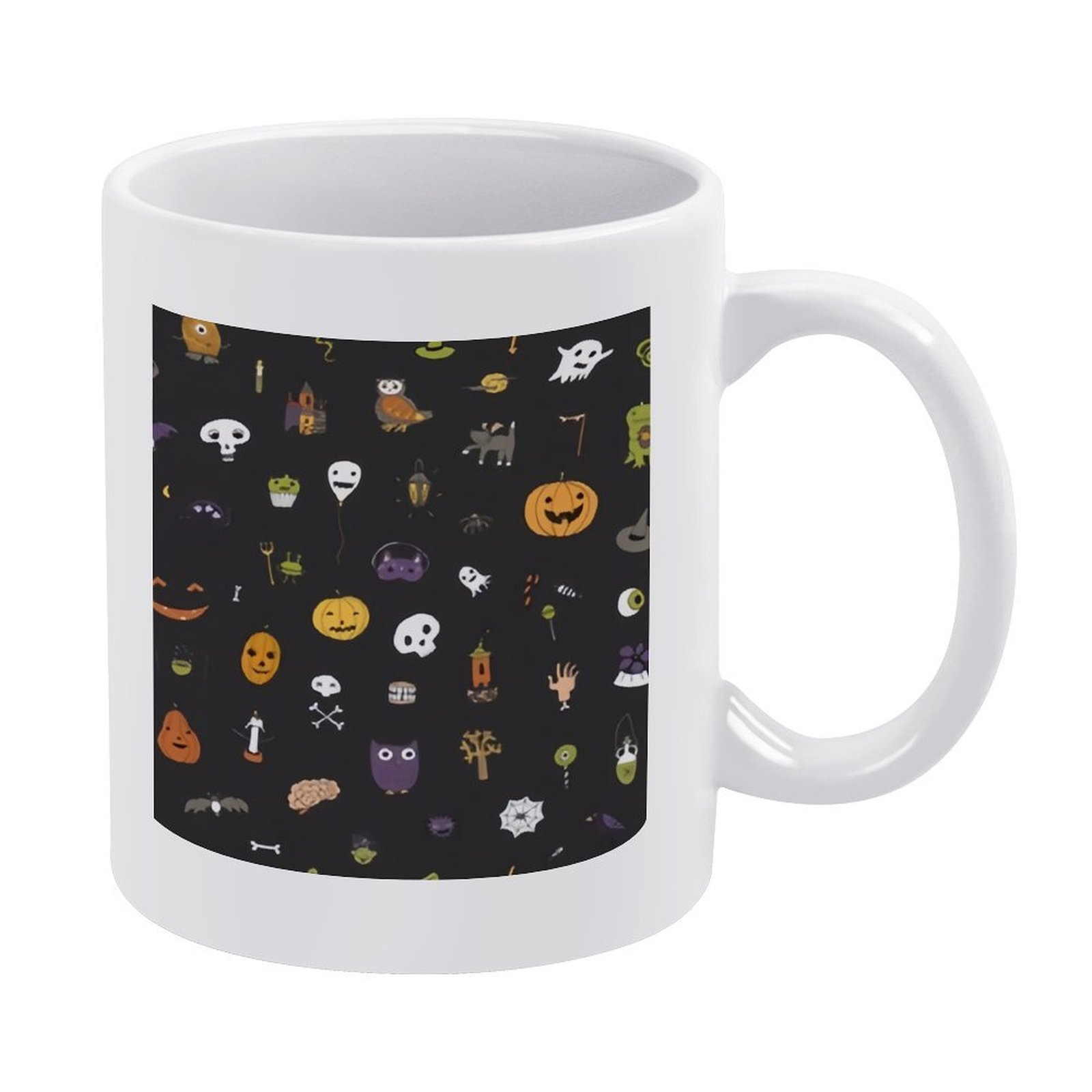 ANYWAY.GO White Ceramic Coffee Mugs for Hot or Cold Drinks ,Icons ...