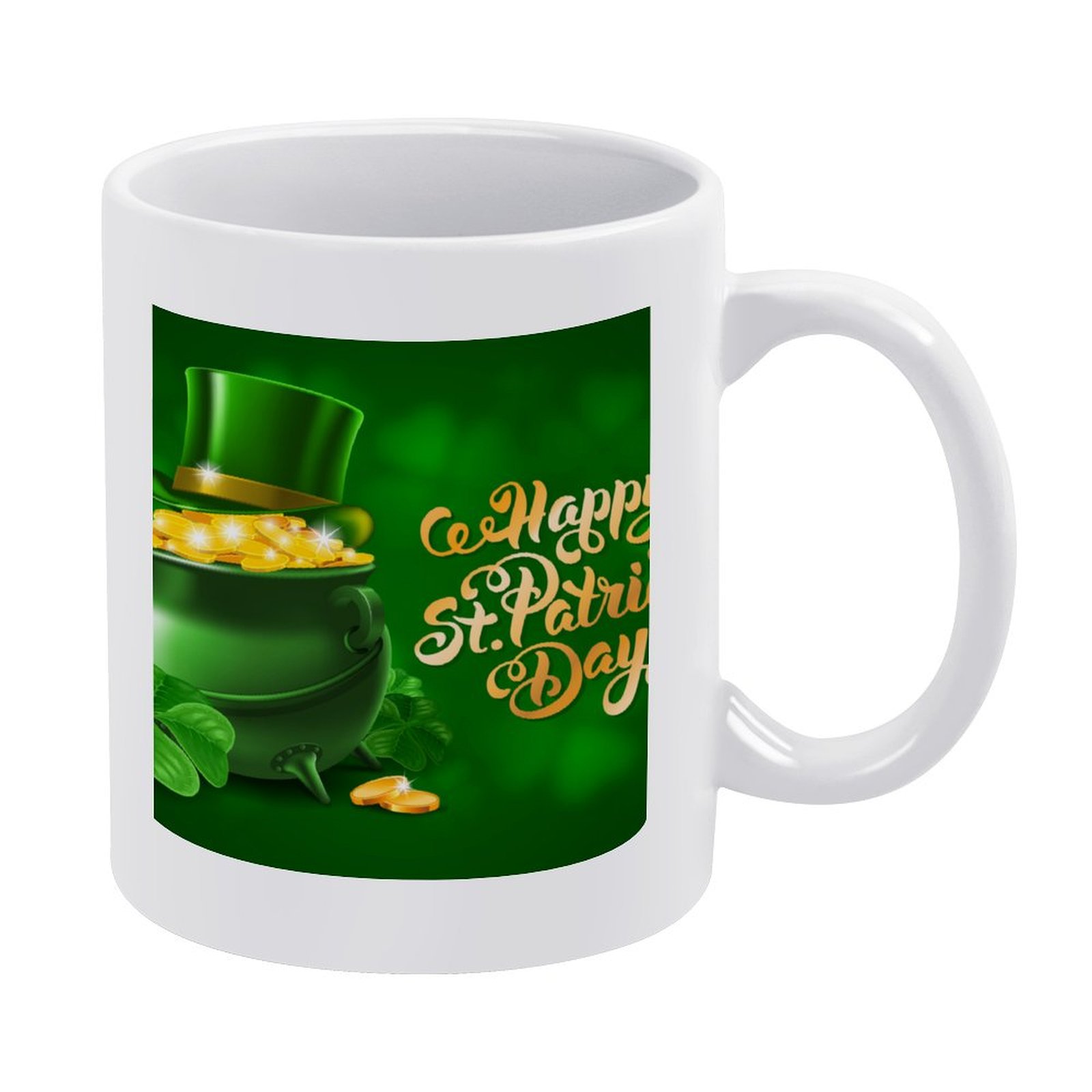 ANYWAY.GO White Ceramic Coffee Mugs for Hot or Cold Drinks ,Patricks