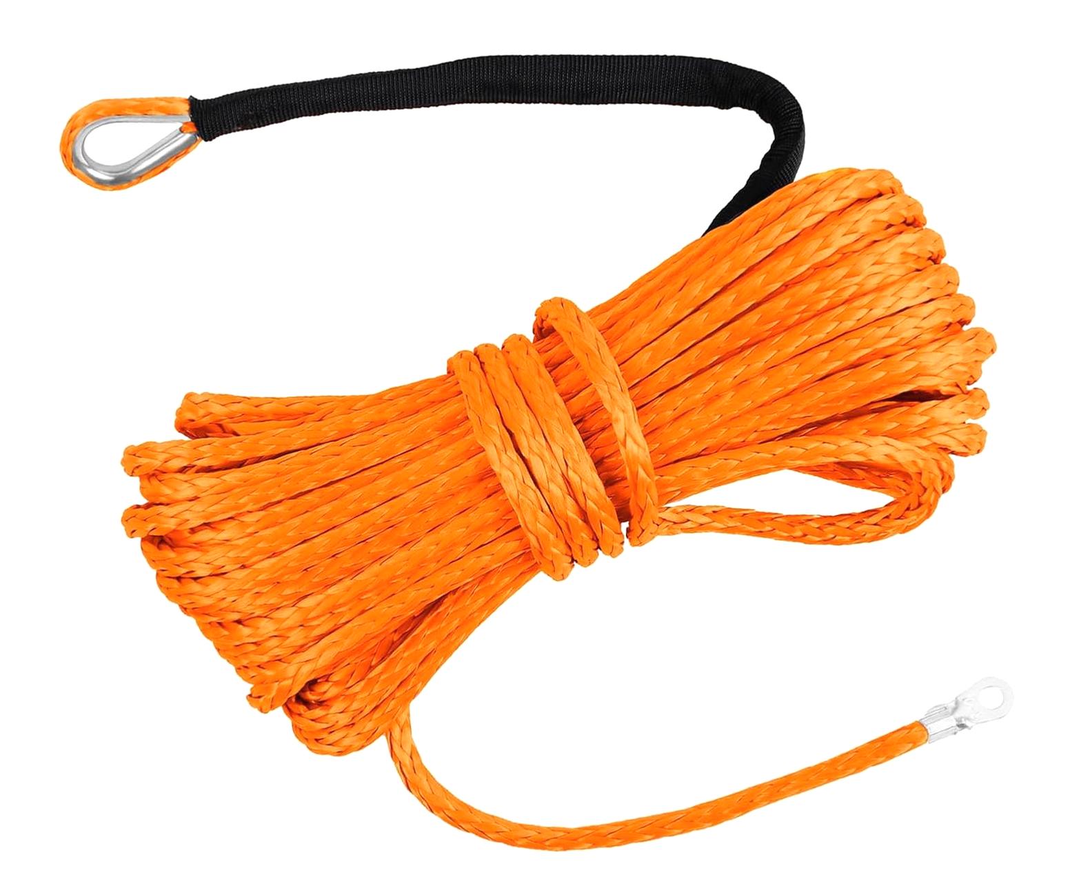 ANYWAY.GO Winch Rope 1/4 Inch x 50 Feet 9,500LBs Recovery Tow Rope Line ...
