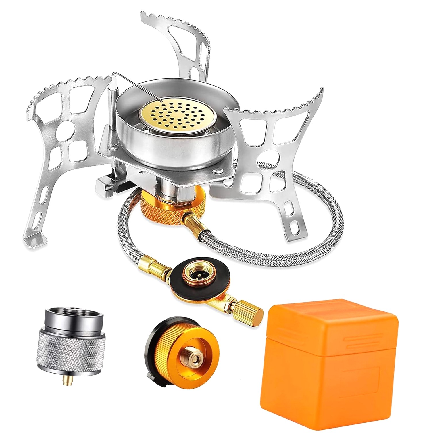 ANYWAY.GO Windproof Backpacking Stove with , Plastic Storage Box, 2 ...