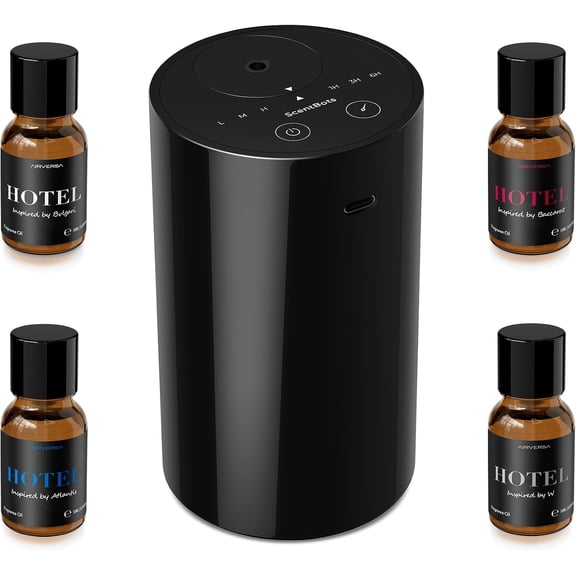 ANZ Waterless Essential Oil Diffuser Starter Kit, Black
