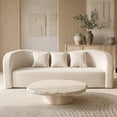 thumbnail image 1 of 91" Sherpa Fabric Sofa, Modern Comfy Couch with 3 Throw Pillows, Solid Wood Frame, Fully Assembled Living Room Sofa for Home or Apartment, 1 of 9