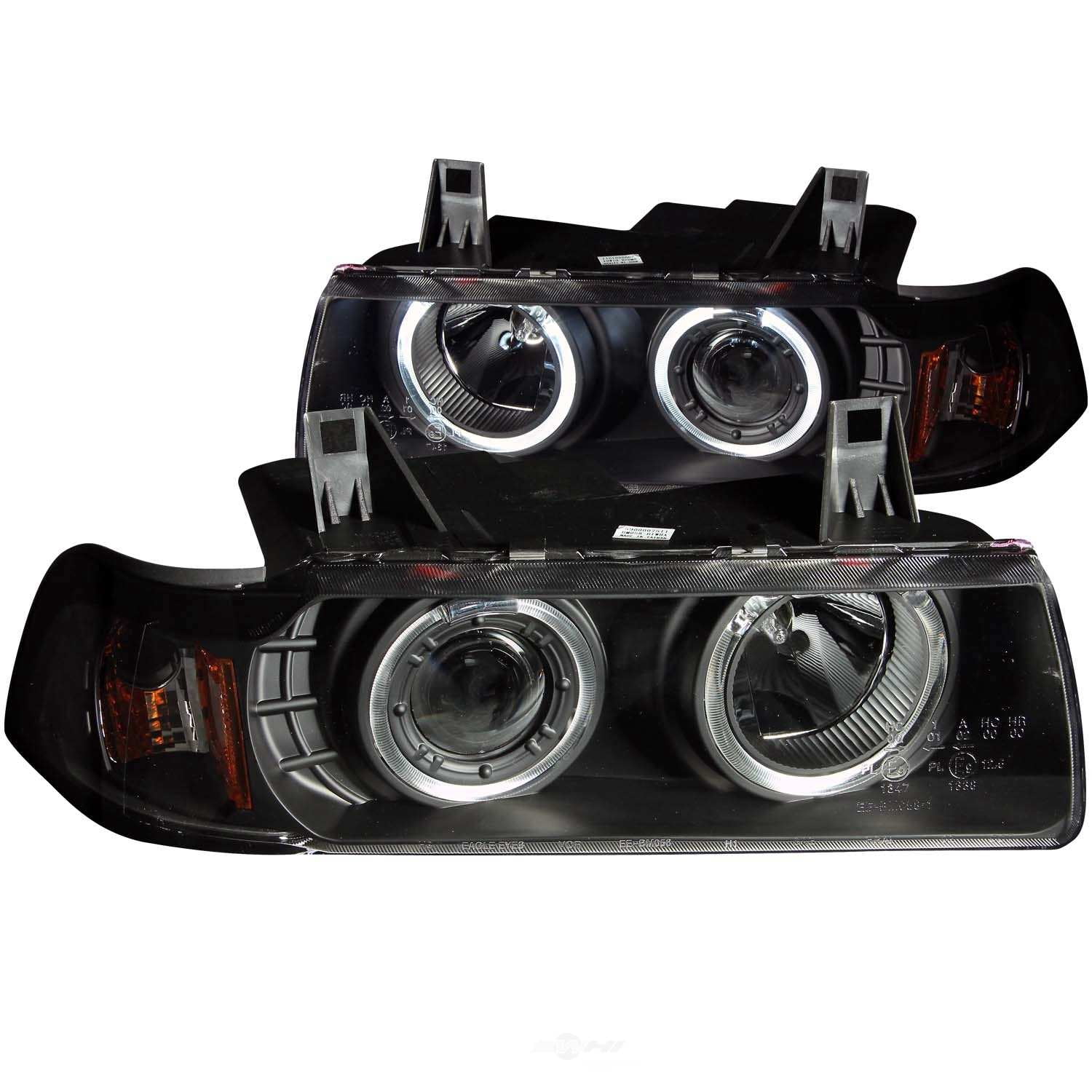 ANZO USA 121325 G2 Projector W/halo Clear Lens Black W/amber Reflectors