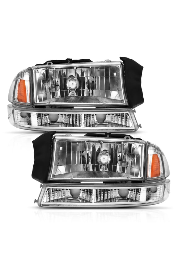 Anzo Usa 111455 Crystal Headlight Set Fits 97 04 Dakota Durango
