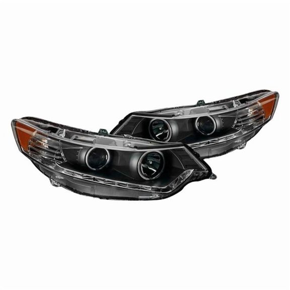 ANZO 2009-2012 Acura Tsx Projector Headlights w/ Halo Black (CCFL) (HID Compatible)