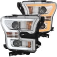 thumbnail image 1 of ANZO 2015-2016 Ford F-150 Projector Headlights w/ Plank Style Switchback Chrome w/ Amber, 1 of 19