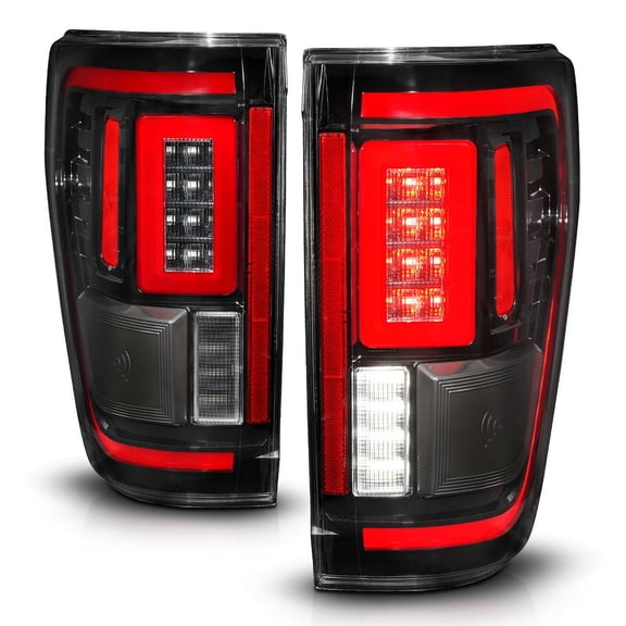 ANZO 21-23 Ford F-150 LED Taillights Seq. Signal w/BLIS Cover - Black Housing Fits select: 2022 FORD F150, 2021 FORD F150 SUPER CAB