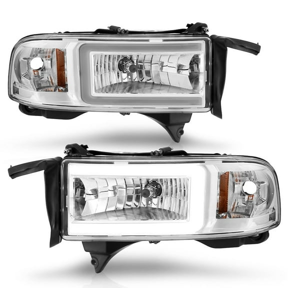 ANZO 94-02 Dodge RAM Crystal Headlight - w/ Light Bar Chrome Housing Fits select: 1994-2002 DODGE RAM 1500, 1994-2002 DODGE RAM 2500