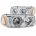 thumbnail image 1 of ANZO For GMC Sierra 2500 1999-2004 Crystal Headlights w/ Halo and LED Chrome | 111208, 1 of 2