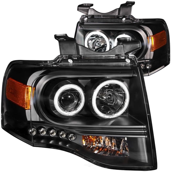 ANZO USA 111113 07-13 EXPEDITION HEADLIGHTS BLACK CLEAR PROJECTOR WITH AMBER Fits select: 2007-2014 FORD EXPEDITION
