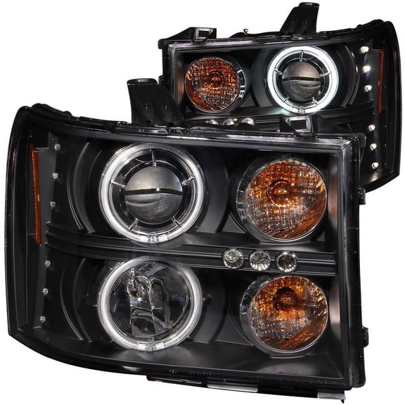ANZO USA 111125 07-13 SIERRA PROJECTOR HEADLIGHTS W/HALOS - BLACK/CLEAR Fits select: 2007-2014 GMC SIERRA, 2007 GMC NEW SIERRA
