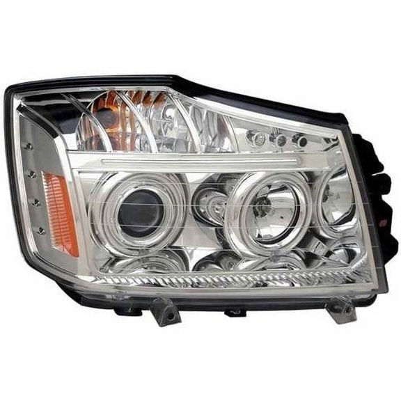 ANZO USA 111179 08-14 NISSAN TITAN PROJECTOR LED HALO CHROME CLEAR AMBER(CCFL) HEADLIGHTS Fits select: 2004-2008 NISSAN ARMADA