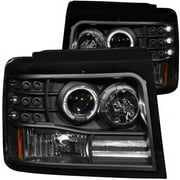 ANZO USA 111184 Projector Headlight Set w/Halo Fits select 1992-1996 FORD F150, 1992-1998 FORD F250