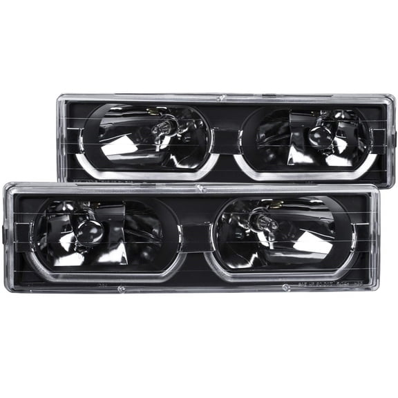 ANZO USA 111299 88-98 1500,2500, 88-00 3500, 92-94 BLAZR, 95-99 TAHOE,92-99 SUB/YUKON CRYSTL HDLIGHT BLACK W/LOWBROW Fits select: 1988-2000 CHEVROLET GMT-400, 1995-1999 CHEVROLET TAHOE
