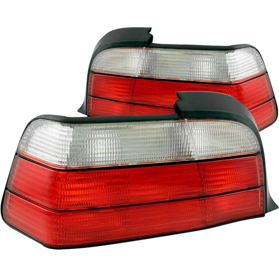 ANZO 1992-1998 BMW 3 Series E36 Taillights Red/Clear