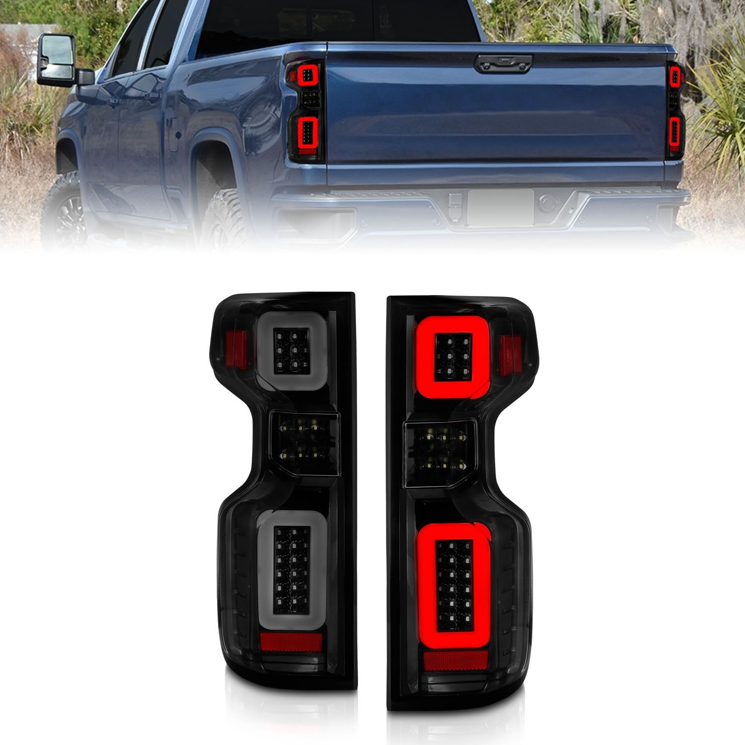ANZO USA 311418 Tail Light Assembly Fits select: 2019-2021 CHEVROLET SILVERADO, 2022 CHEVROLET SILVERADO K1500 LT