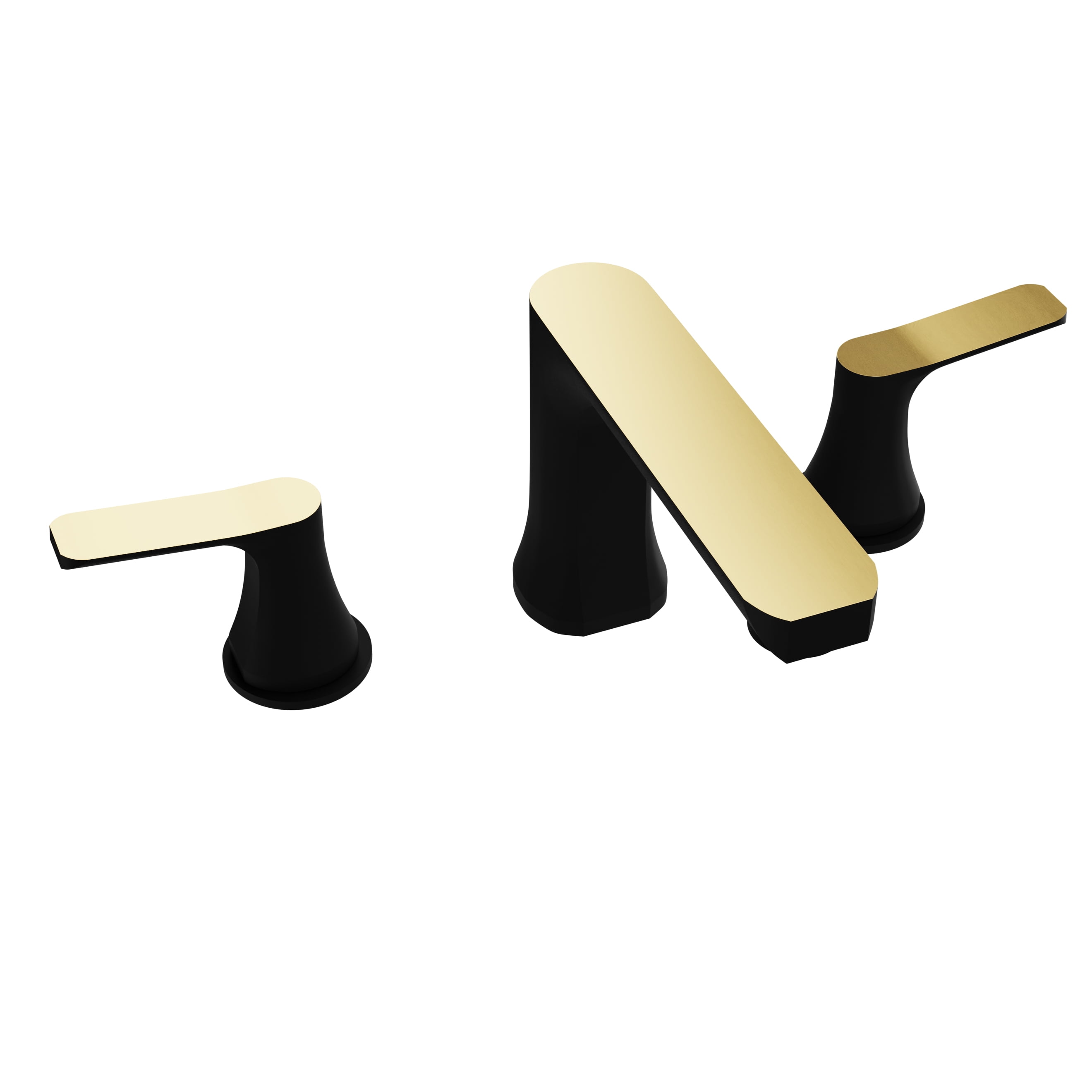 Matte Black and Brushed Gold 2-Handle Widespread Bathroom Faucet