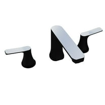 ANZZI Widespread Bathroom Faucet with Pop-Up Drain, 3-Hole, 2-Handle 8 in. Matte Black & Chrome