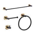 thumbnail image 1 of ANZZI 4-Piece Matte Black & Satin Brass Bathroom Accessories Set, 1 of 5