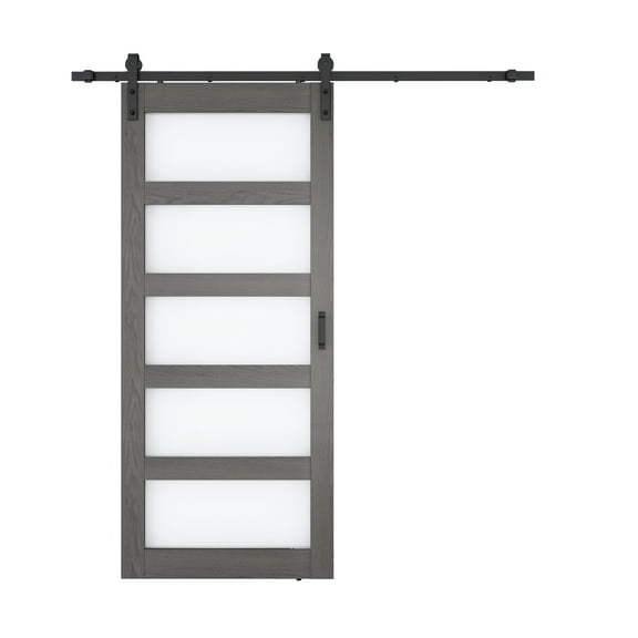 ANZZI 5 Vision Glass Durable MDF and PVC Construction Sliding Door with Hardware Kit