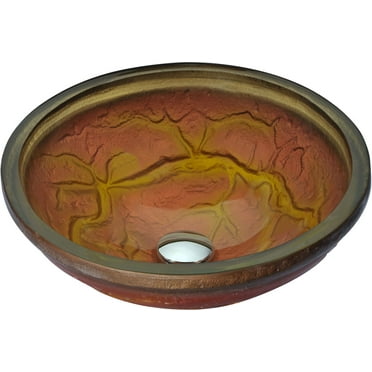 Anzzi Ls-Az218 Alto 16-1/2" Glass Vessel Bathroom Sink - Gold