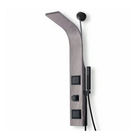 Aura Series 39 in. 2-Jetted Full Body Shower Panel System in Grey Marble with Rainfall Showerhead and Handheld Sprayer